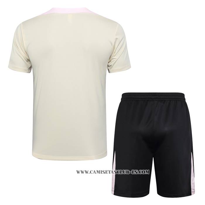 Chandal del Paris Saint-Germain Jordan 24-25 Manga Corta Amarillo - Pantalon Corto